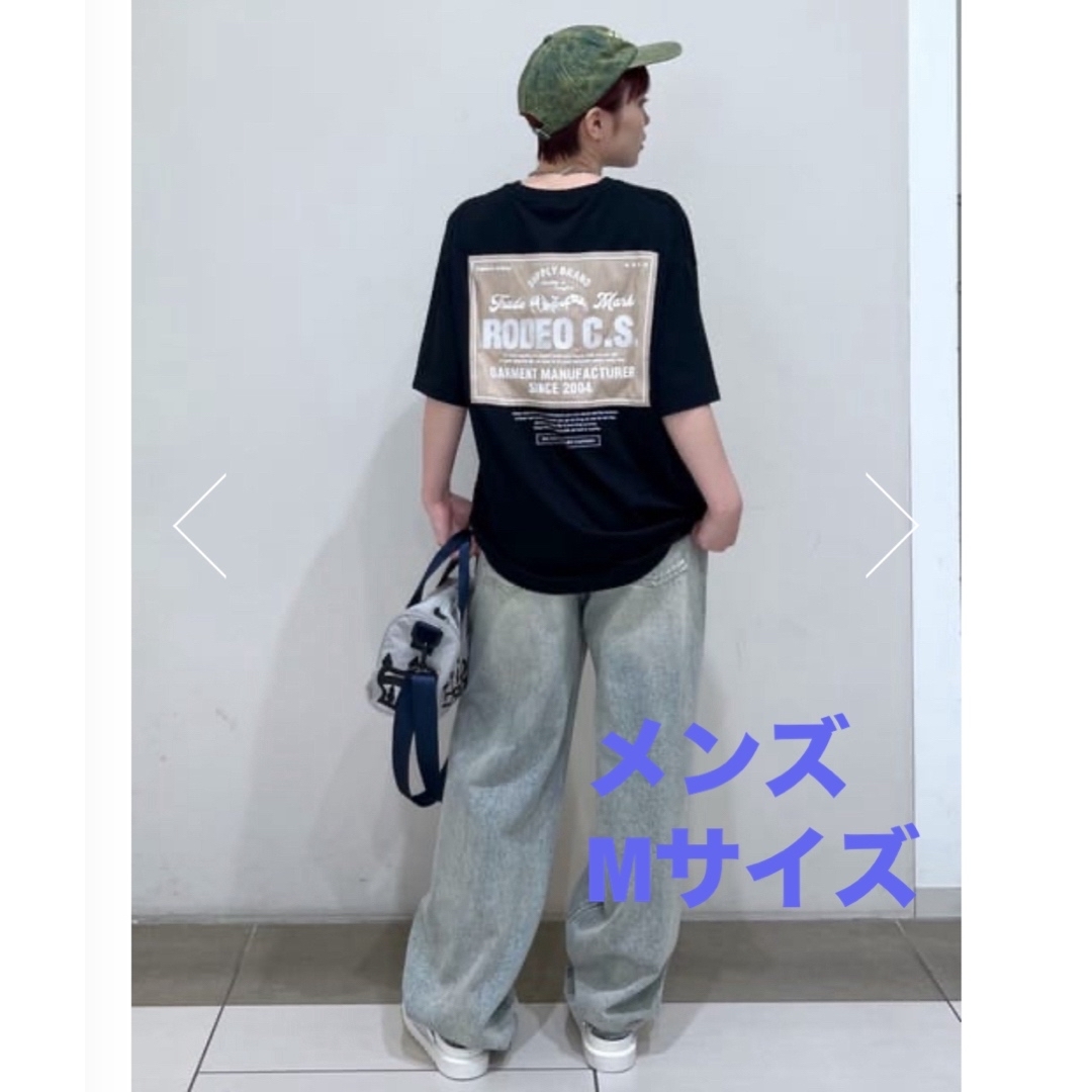 RODEO CROWNS WIDE BOWL(ロデオクラウンズワイドボウル)のロデオ★ コーデュロイレーベルTシャツ（Mサイズ） メンズのトップス(Tシャツ/カットソー(半袖/袖なし))の商品写真