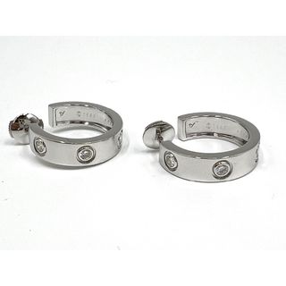 カルティエ(Cartier)のCartier カルティエ  ラブピアス ピアス フルダイヤ 6Pダイヤフープピアス 750 K18 ホワイトゴールド ポリッシュ済み 修理証明書 超美品(ピアス)