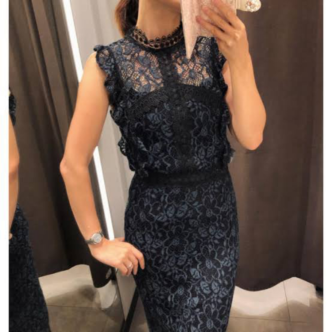 ZARA - 美品 ZARA ザラ 宇垣アナ ロングワンピース レース 花柄 ZARA - 美品 ZARA ザラ 宇垣アナ ロングワンピース レース 花柄