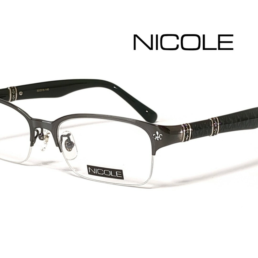 NICOLE - NICOLE メガネフレーム ハーフリム NI-6008の通販 by NICOLE - NICOLE メガネフレーム ハーフリム NI-6008の通販 by