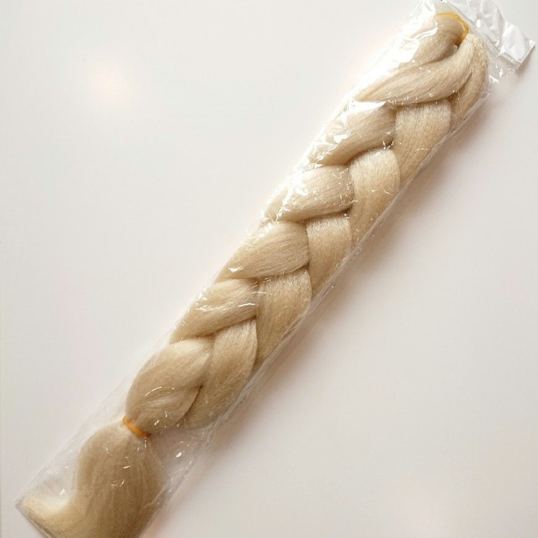 No.19  ブレイズ エクステ  白  ホワイト　　ダンス　チア　コスプレ レディースのウィッグ/エクステ(ロングストレート)の商品写真