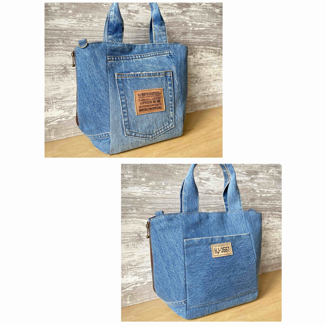 デニムリメイク☆2wayシルエットのトートバッグの通販 by