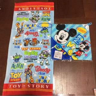 即購入OK ディズニー トイストーリー♡ミッキー フェイスタオル♡ハンドタオル(ハンカチ)