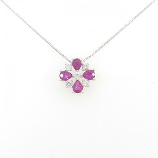 K18WG ルビー ネックレス 0.55CT(ネックレス)