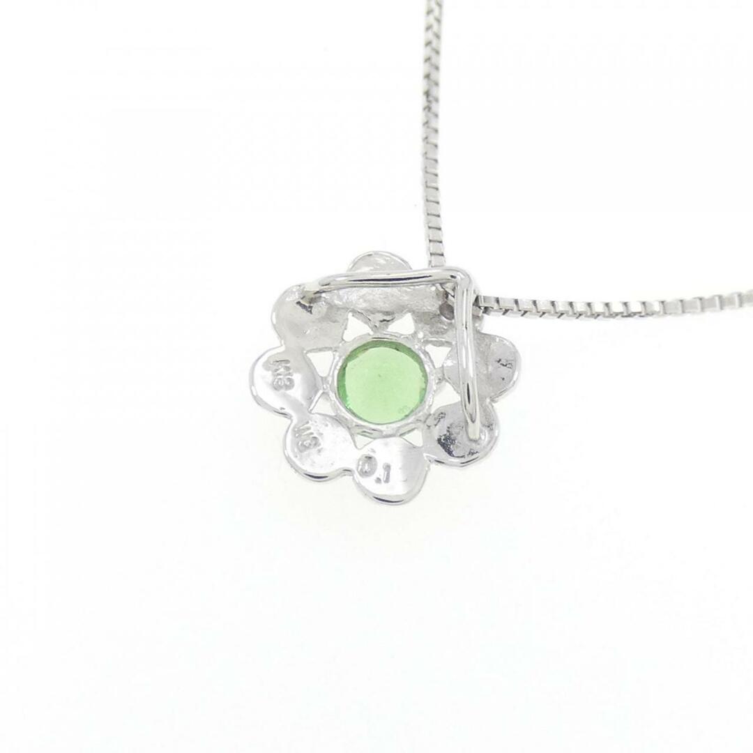 K18WG フラワー グリーンガーネット ネックレス 0.1CT K18WG フラワー グリーンガーネット ネックレス 0.1CT
