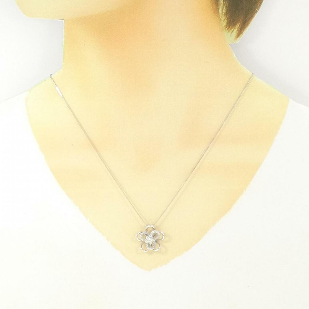 K18WG フラワー ダイヤモンド ネックレス 0.40CT K18WG フラワー ダイヤモンド ネックレス 0.40CT