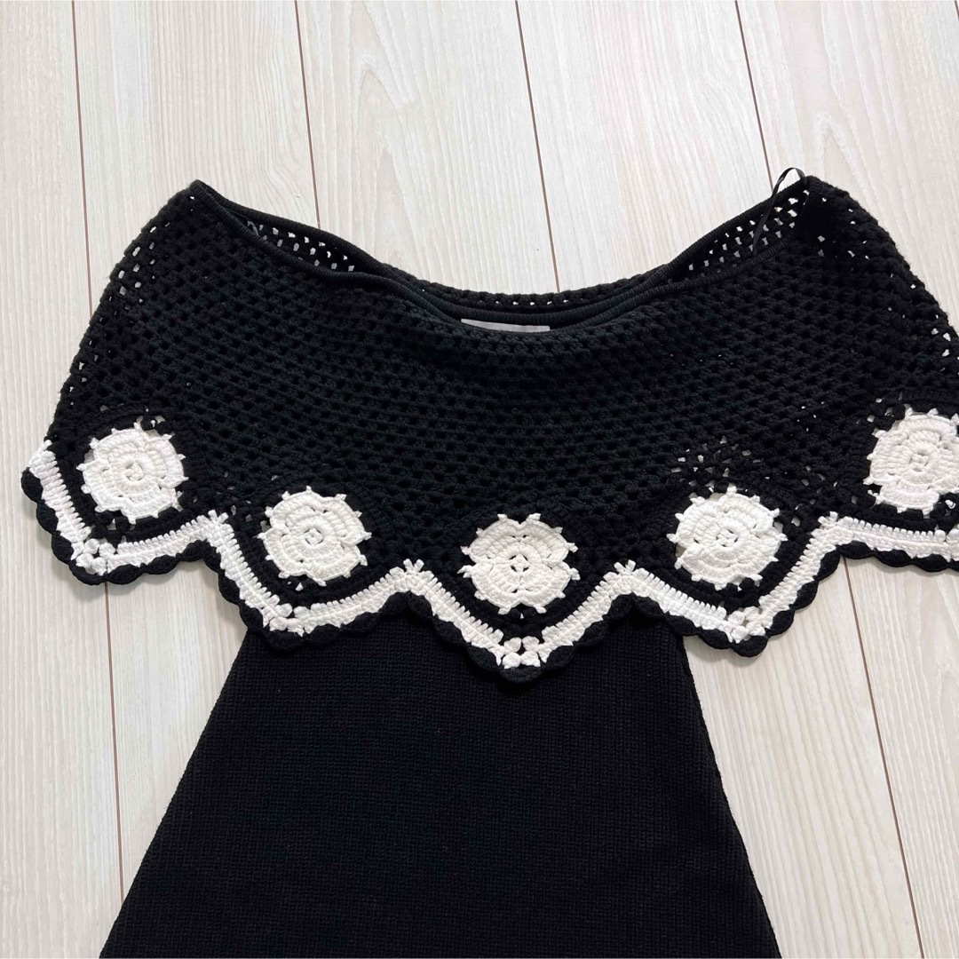 極美品】アンフォンテーヌ ニット オフショルダー ワンピース 極美品】アンフォンテーヌ ニット オフショルダー ワンピース