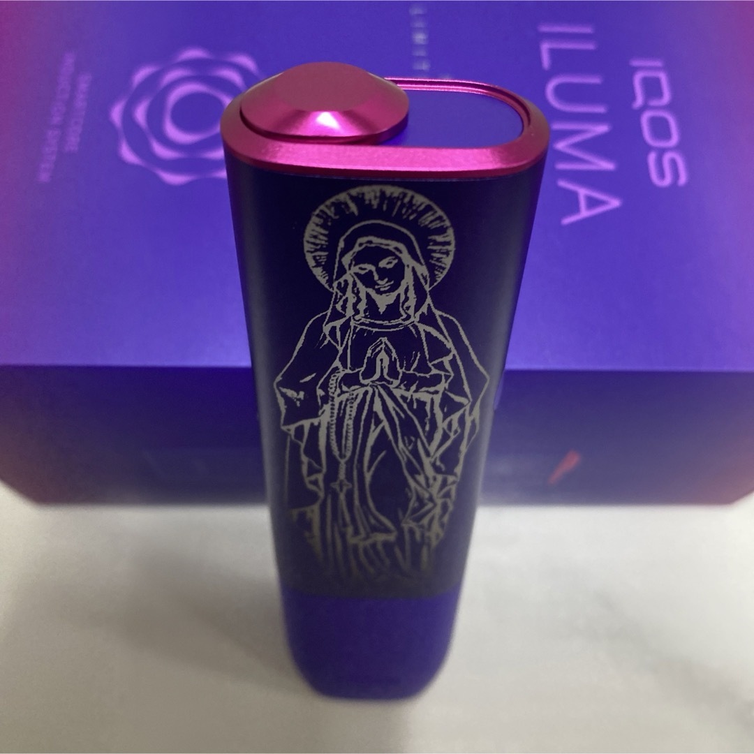 iQOS ILUMA ONE イルマワン レーザー加工 聖母 マリア 聖書 紫 iQOS ILUMA ONE イルマワン レーザー加工 聖母 マリア 聖書 紫