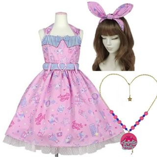 Angelic Pretty - 新品未使用♡Neon Star Diner JSK♡頭物♡2点 Angelic Pretty - 新品未使用♡Neon Star Diner JSK♡頭物♡2点