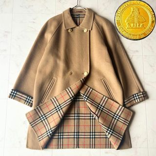 金ボタン☆バーバリー カシミヤ混 ウール コート ベージュにノバ 金ボタン☆バーバリー カシミヤ混 ウール コート ベージュにノバ