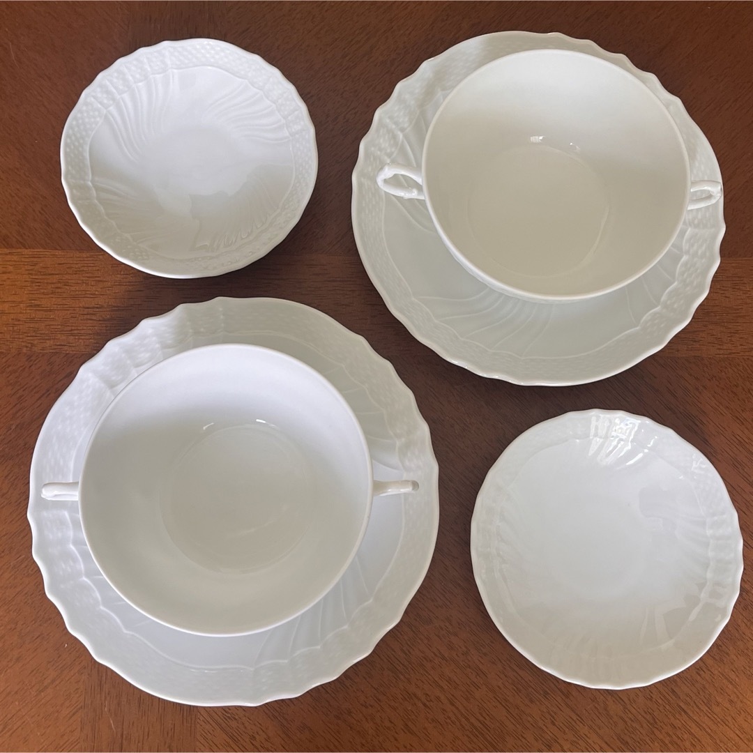 美品】リチャードジノリ☆ベッキオホワイト☆ペアセット① 美品】リチャードジノリ☆ベッキオホワイト☆ペアセット①