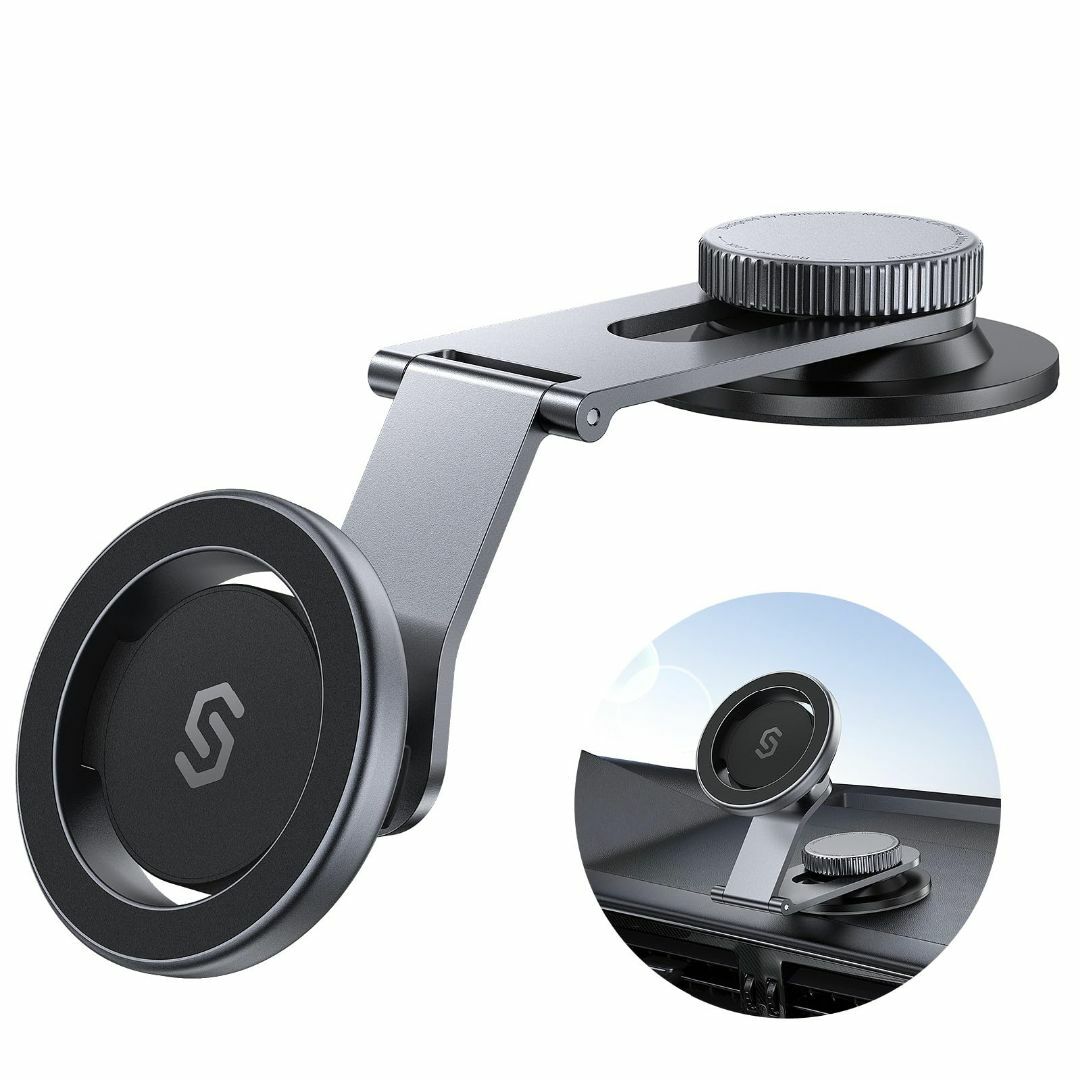 【色:スペースグレイ】Syncwire スマホホルダー 車 マグネット MagS スマホ/家電/カメラのスマホアクセサリー(その他)の商品写真