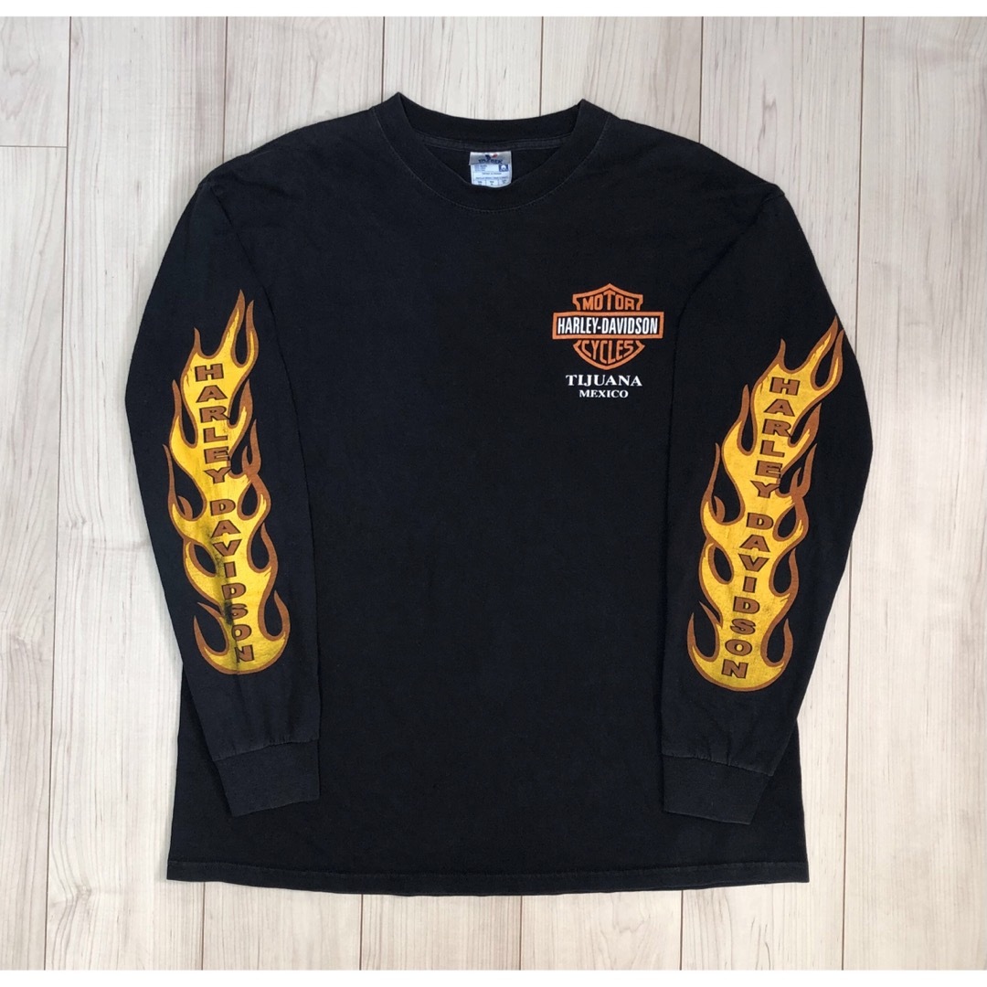 XL Harley-Davidson フレイム 炎 ファイヤー ロンT Tシャツ XL Harley-Davidson フレイム 炎 ファイヤー ロンT Tシャツ
