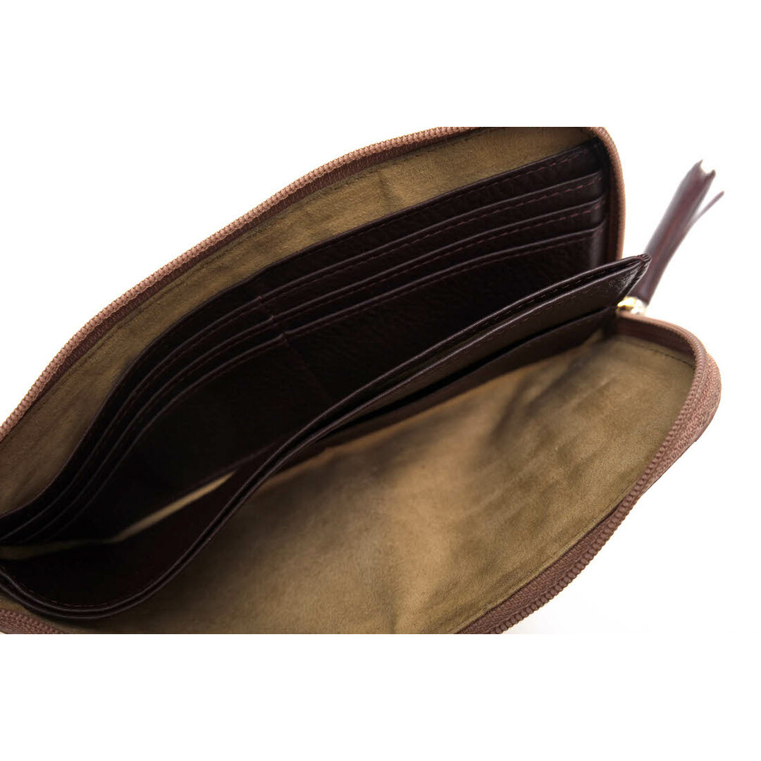 ATAO(アタオ)のアタオ/ATAO 長財布 財布 ウォレット レディース 女性 女性用 エナメル パテント レザー 革 本革 レッド ブラウン 赤 茶  limo Vitro リモ 小銭入れあり L字ファスナー レディースのファッション小物(財布)の商品写真