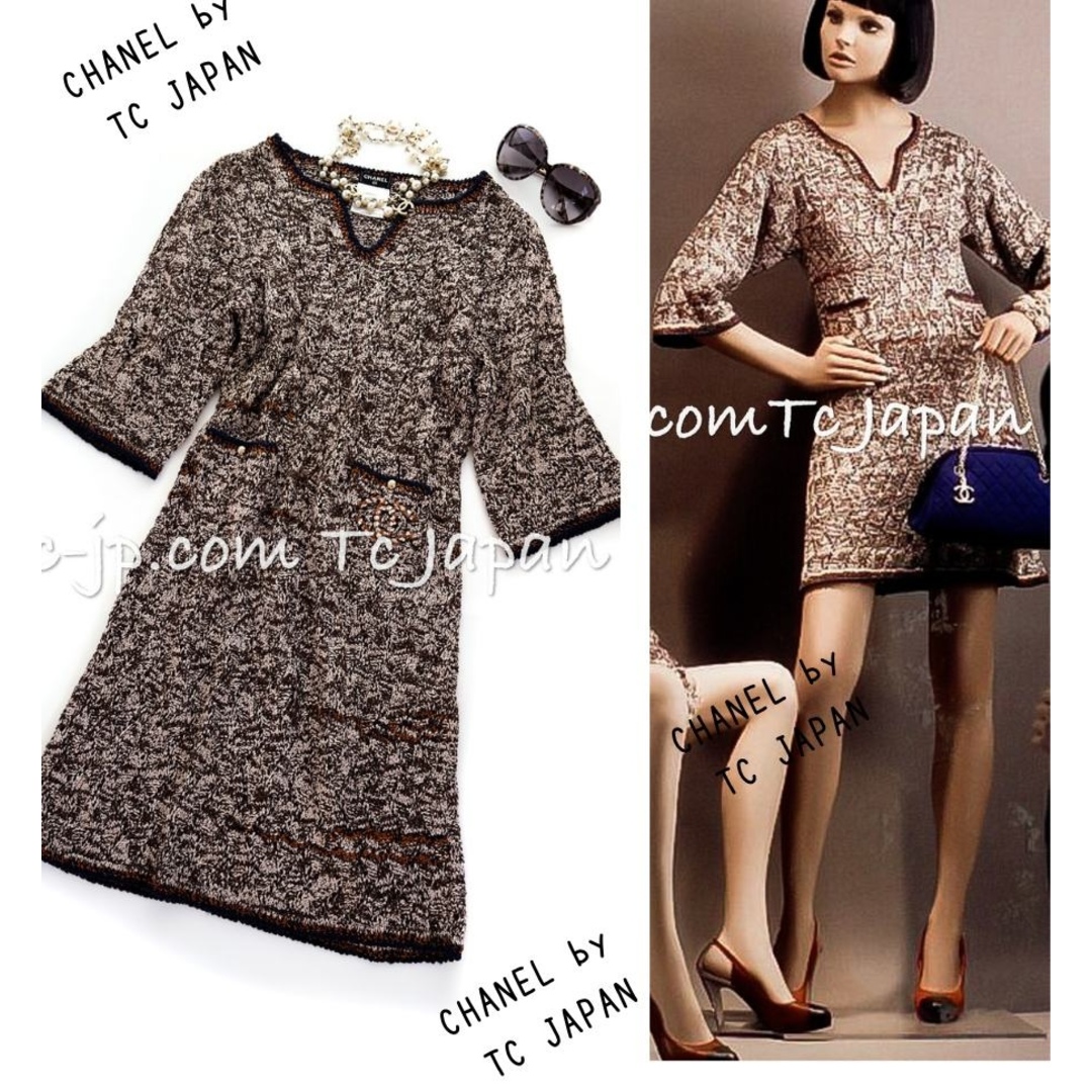 CHANEL - シャネル ワンピース CHANEL ブラウン オレンジ CC CHANEL - シャネル ワンピース CHANEL ブラウン オレンジ CC