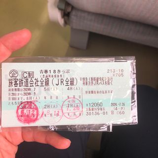青春18きっぷ　2回分　8／15日発送予定(鉄道乗車券)