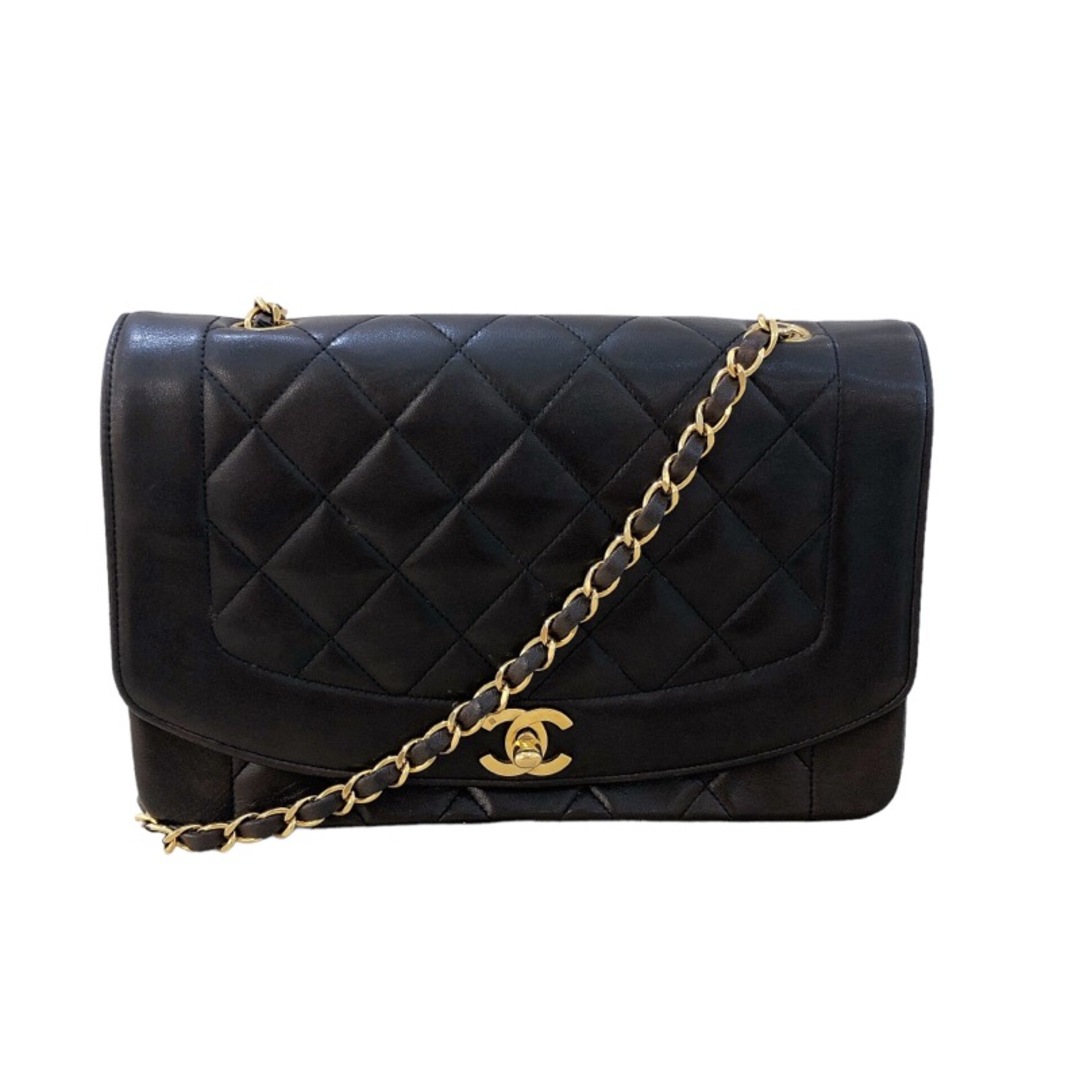 CHANEL - 　シャネル CHANEL ダイアナ25 A01165 ブラック/GD金具 ラムスキン レディース ショルダーバッグ