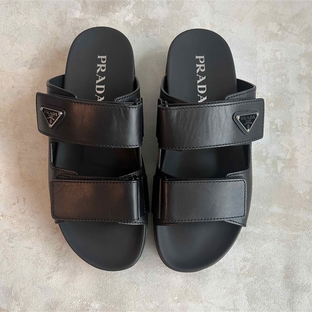 PRADA - 【27cm】PRADAプラダ レザー ストラップ スライド PRADA - 【27cm】PRADAプラダ レザー ストラップ スライド