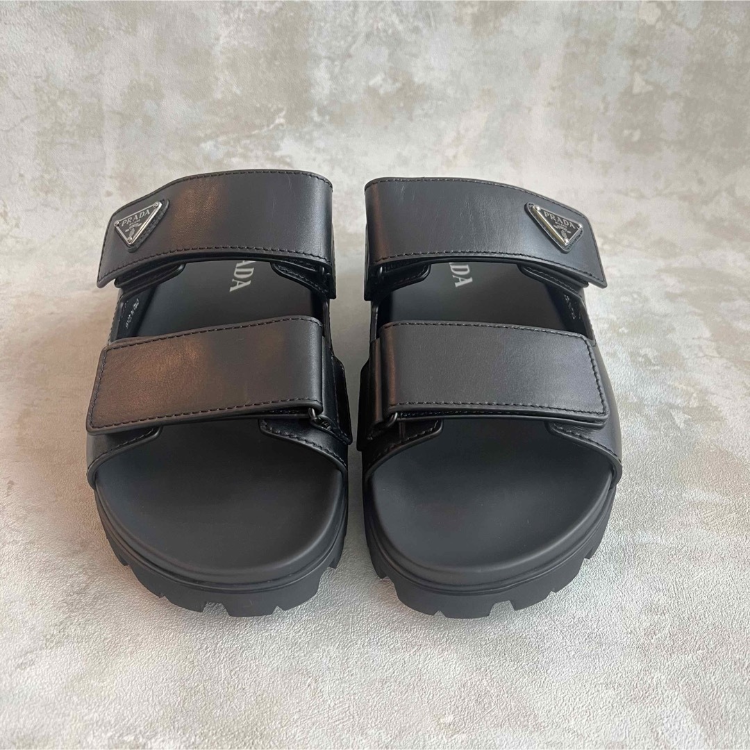 PRADA - 【27cm】PRADAプラダ レザー ストラップ スライド PRADA - 【27cm】PRADAプラダ レザー ストラップ スライド