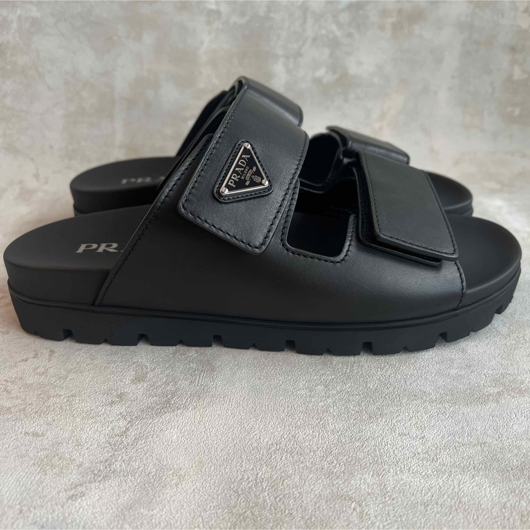 PRADA - 【27cm】PRADAプラダ レザー ストラップ スライド PRADA - 【27cm】PRADAプラダ レザー ストラップ スライド