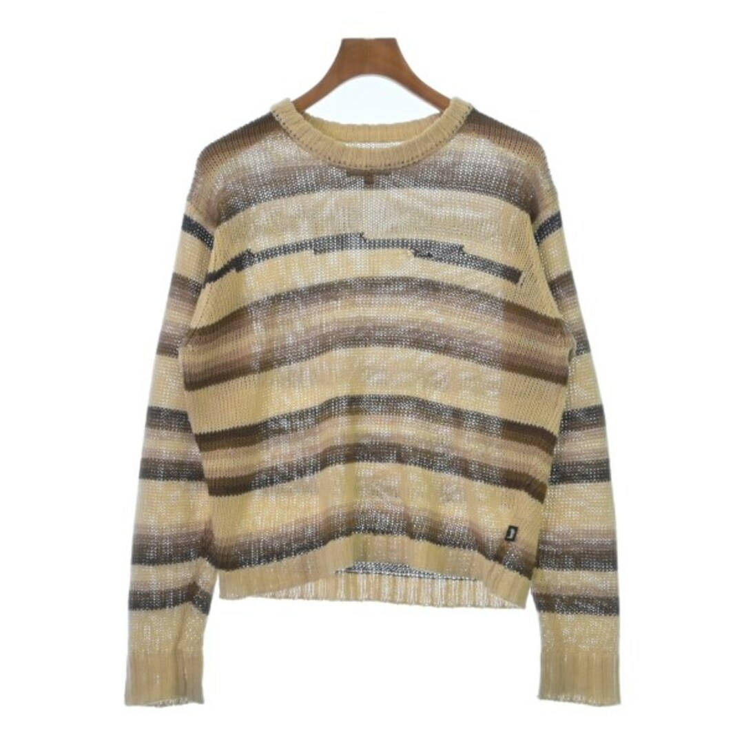 STUSSY - STUSSY ステューシー ニット・セーター S ベージュx茶 STUSSY - STUSSY ステューシー ニット・セーター S ベージュx茶