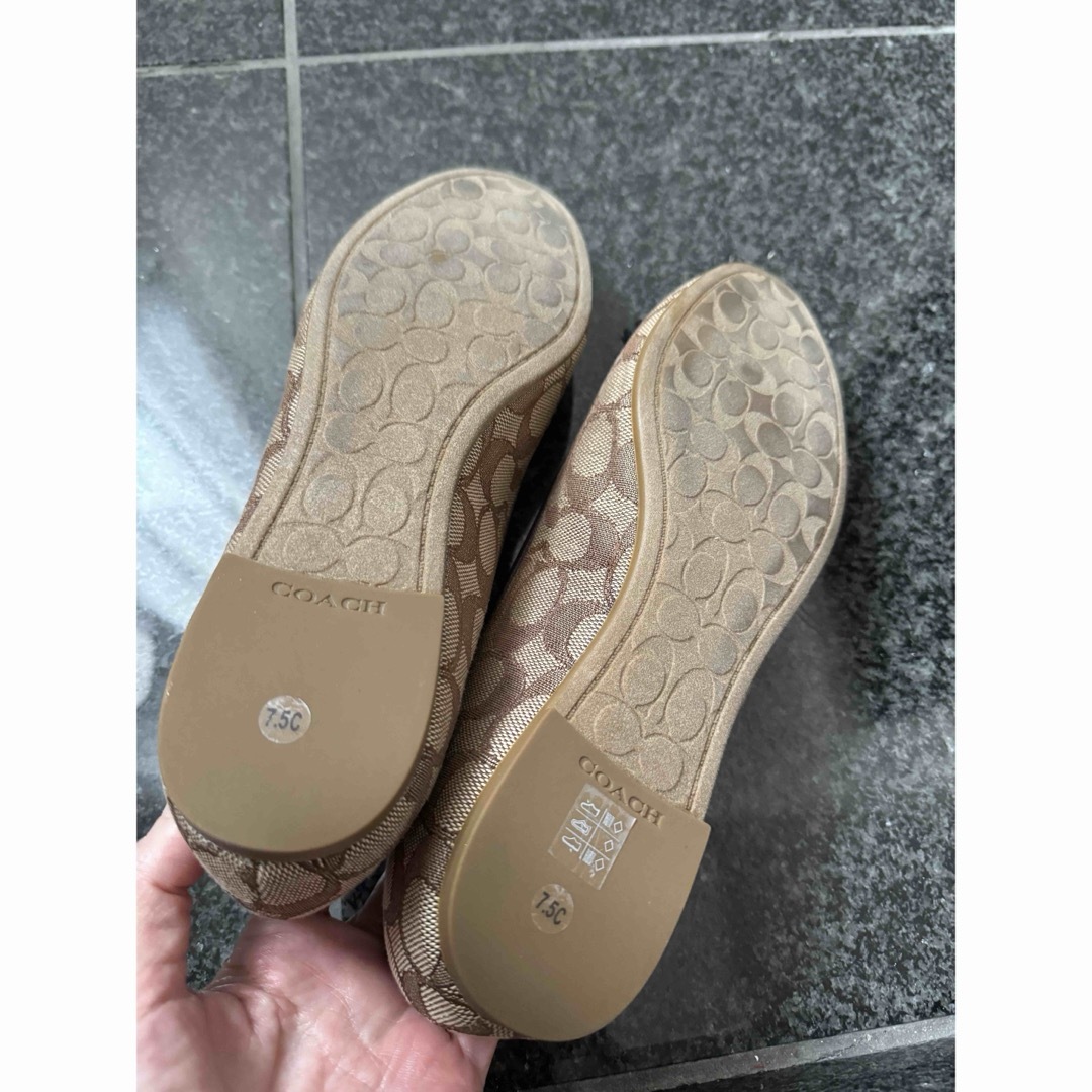 COACH - コーチ フラットシューズ バレエ ブラウン ロゴの通販 COACH - コーチ フラットシューズ バレエ ブラウン ロゴの通販