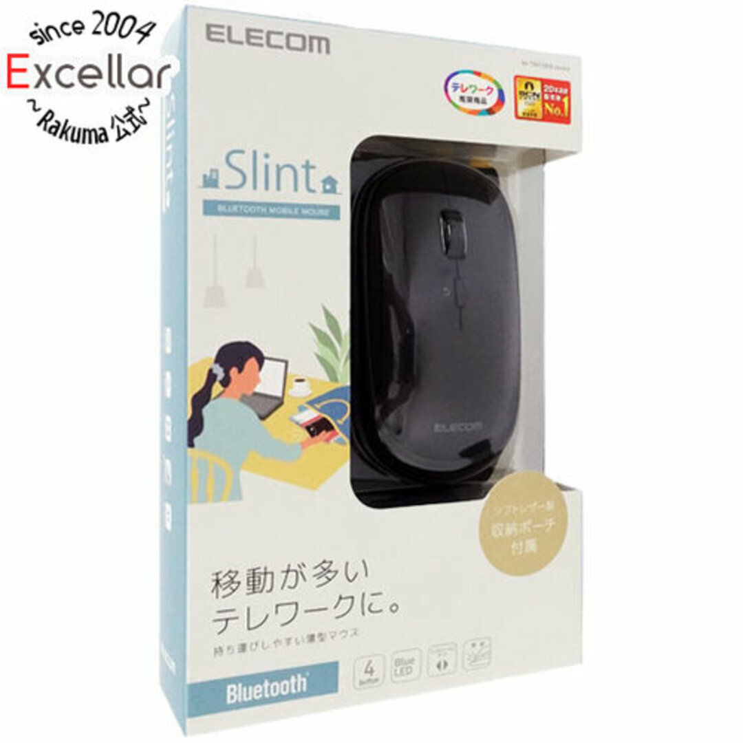 ELECOM(エレコム)のELECOM Bluetooth4.2対応 BlueLEDマウス M-TM10BBBK ブラック スマホ/家電/カメラのPC/タブレット(PC周辺機器)の商品写真