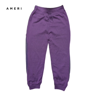 AMERI パープル サイドスリット シースルー スウェットパンツ(その他)