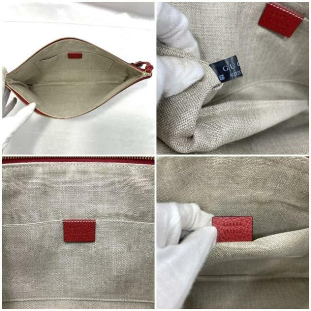 GUCCI - グッチ クラッチバッグ レッド バンブー 449653 美品 GUCCI - グッチ クラッチバッグ レッド バンブー 449653 美品