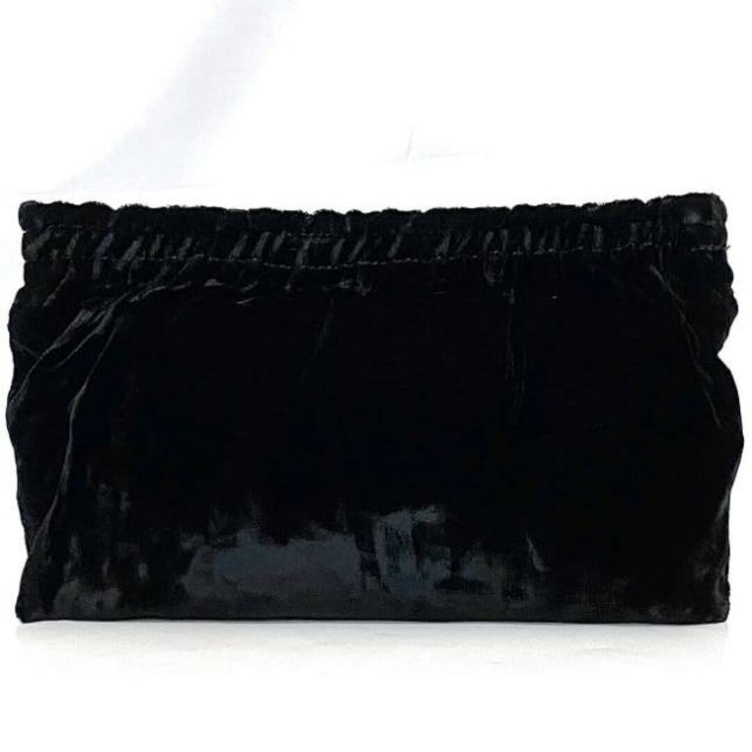 PRADA - プラダ ポーチ ブラック 美品 小物入れ ベロア 中古 PRADA - プラダ ポーチ ブラック 美品 小物入れ ベロア 中古