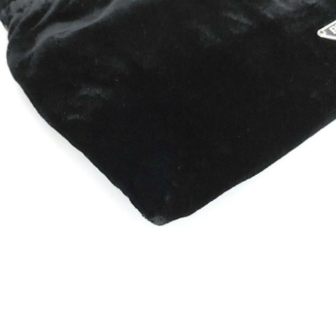 PRADA - プラダ ポーチ ブラック 美品 小物入れ ベロア 中古 PRADA - プラダ ポーチ ブラック 美品 小物入れ ベロア 中古