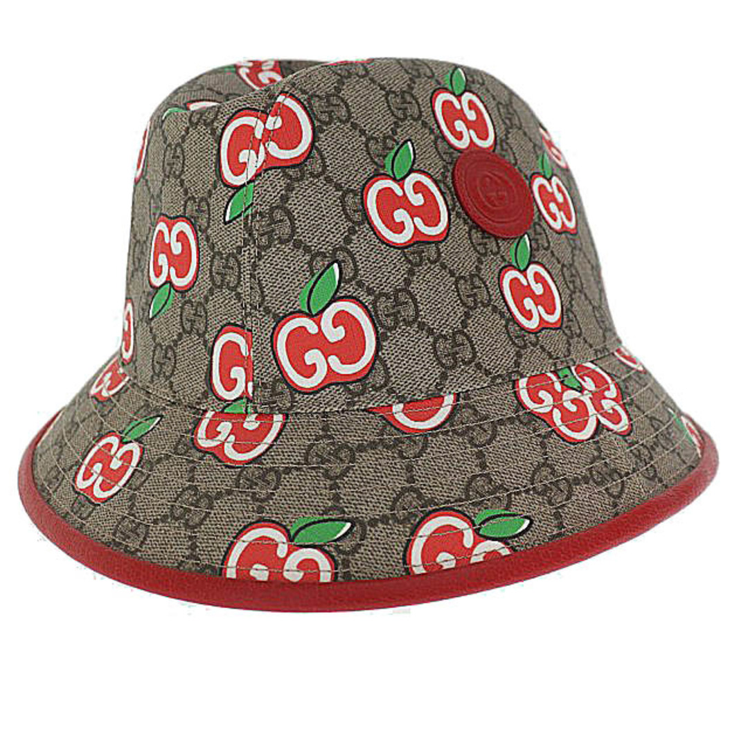 グッチ GUCCI GGアップル GGスプリーム フェドラ ハット 帽子 M△□ グッチ GUCCI GGアップル GGスプリーム フェドラ ハット 帽子 M△□