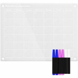 アクリルカレンダー,冷蔵庫用透明磁気カレンダー | 冷蔵庫用カレンダーホワイトボ(その他)
