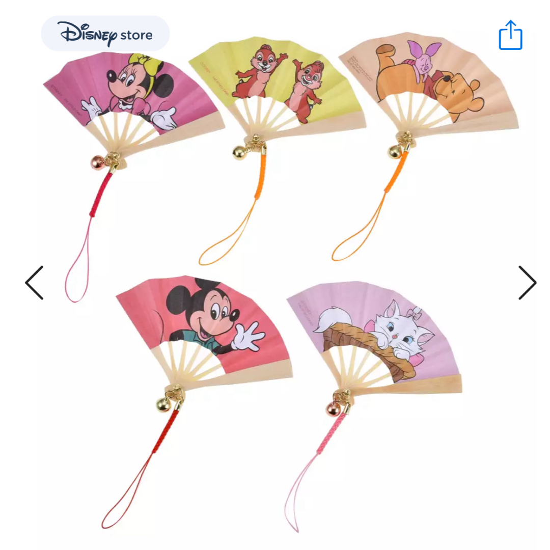 Disney(ディズニー)のDisney ♥ 扇子チャーム エンタメ/ホビーのおもちゃ/ぬいぐるみ(キャラクターグッズ)の商品写真