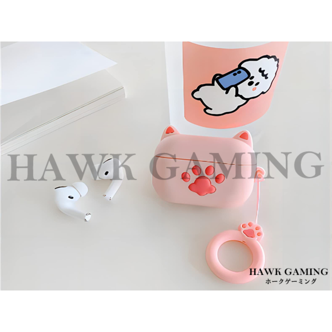 Apple(アップル)のAirpods Proケース ピンクの猫の足 デザイン ソフト シリコン素材 スマホ/家電/カメラのオーディオ機器(ヘッドフォン/イヤフォン)の商品写真