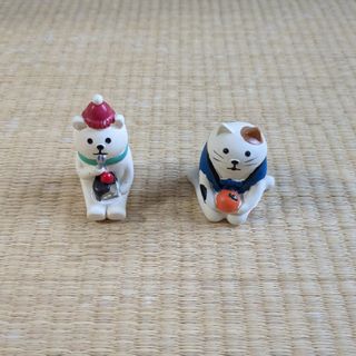 コンコンブル　デコレ　フィギア　2個セット（猫とみかん、くまとチョコケーキ）(その他)