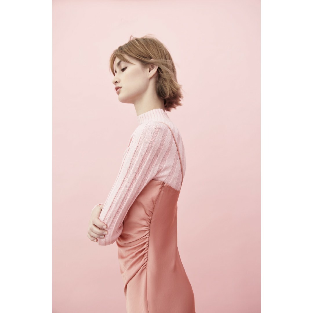 ZARA - ZARA ドレープキャミソールワンピース Sサイズ ピンクの ZARA - ZARA ドレープキャミソールワンピース Sサイズ ピンクの