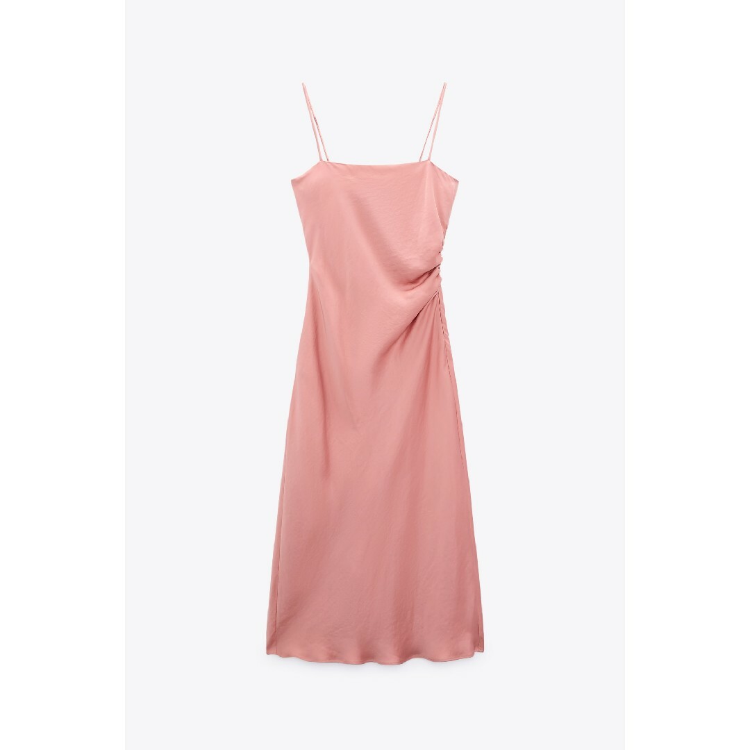 ZARA - ZARA ドレープキャミソールワンピース Sサイズ ピンクの ZARA - ZARA ドレープキャミソールワンピース Sサイズ ピンクの