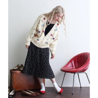 ドットアンドストライプスチャイルドウーマン(Dot&Stripes CHILDWOMAN)のぽん 様 Dot and stripes  刺繍カーディガン(カーディガン)