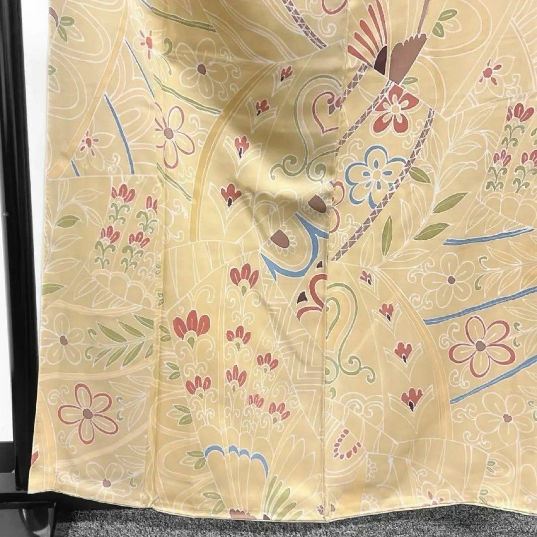 未着用 小紋 花模様 唐花 抽象模様 着物 063w d