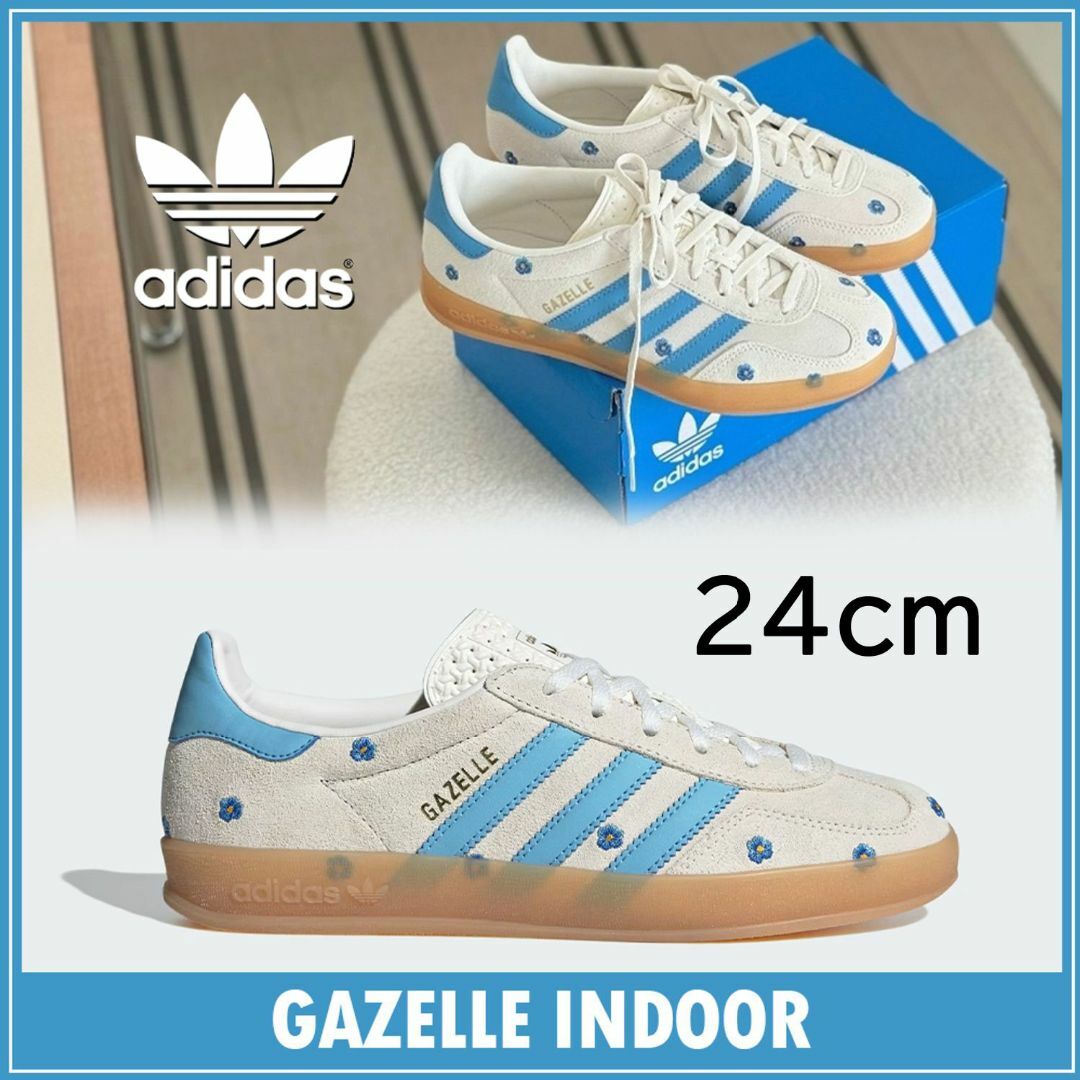 adidas - 【新品】24cm adidas Gazelle Indoor 花柄刺しゅうの adidas - 【新品】24cm adidas Gazelle Indoor 花柄刺しゅうの