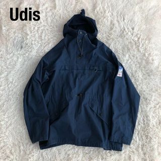 UDISアノラックパーカー　スモック　ネイビー紺色　古着ミリタリー(マウンテンパーカー)
