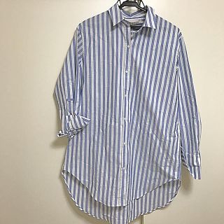 ザラ(ZARA)のZARA 新品 ボーダーロングシャツ(シャツ/ブラウス(長袖/七分))