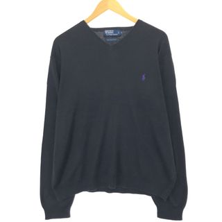 ラルフローレン(Ralph Lauren)の古着 ラルフローレン Ralph Lauren POLO by Ralph Lauren Vネック ピマコットンニットセーター メンズXL相当 /eaa434682(ニット/セーター)