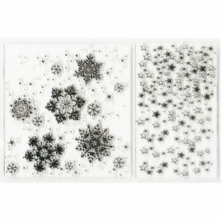 クリアスタンプ　雪と星の背景(印鑑/スタンプ/朱肉)