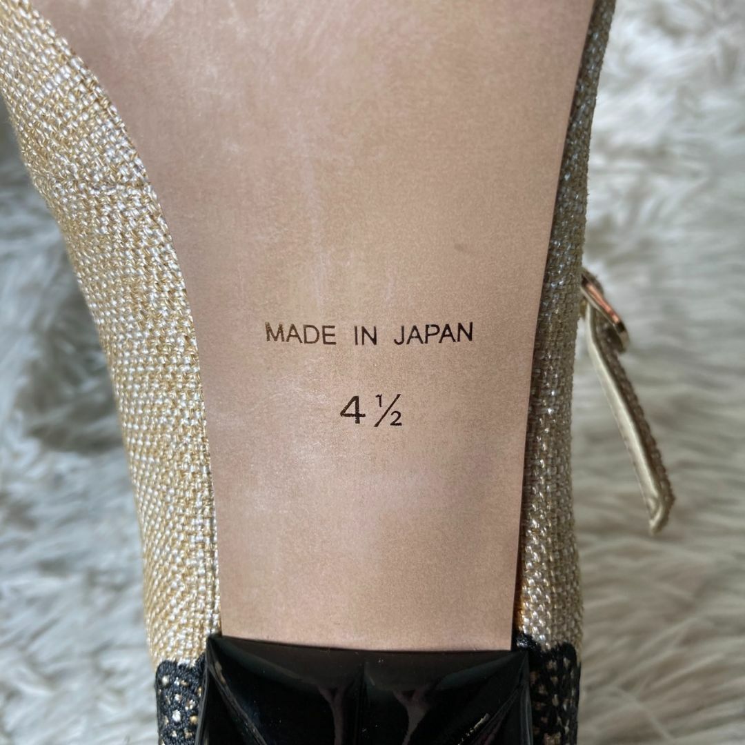 ANNA SUI - ほぼ未使用 アナスイ レース パンプス 変形ヒール 4 ANNA SUI - ほぼ未使用 アナスイ レース パンプス 変形ヒール 4