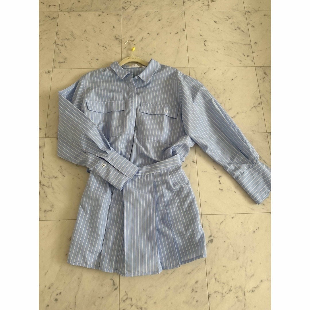 herlipto Armace Stripe Shirt Romper herlipto Armace Stripe Shirt Romper