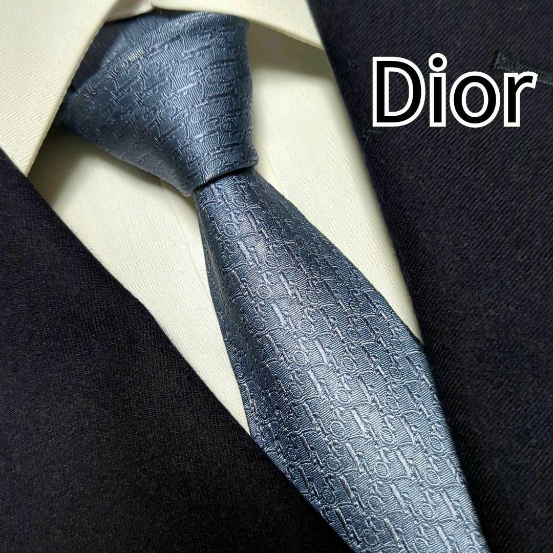 Dior ディオール オム シルクネクタイ 総柄 ダークネイビー|メンズ Dior ディオール オム シルクネクタイ 総柄 ダークネイビー|メンズ
