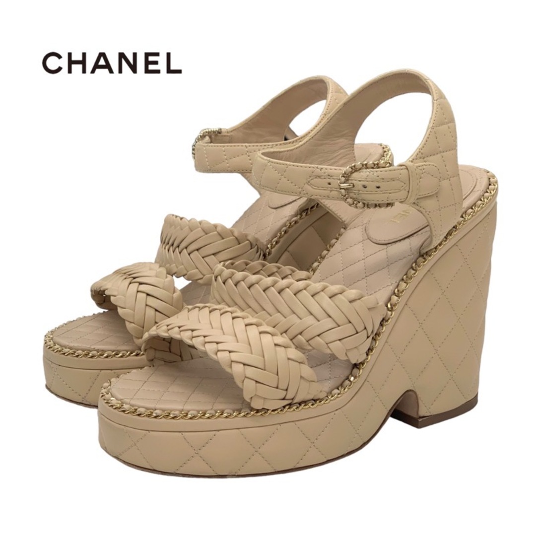 シャネル CHANEL サンダル 靴 シューズ レザー ベージュ シャネル CHANEL サンダル 靴 シューズ レザー ベージュ