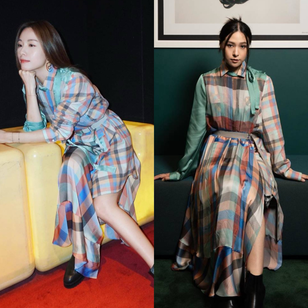 sacai - 新品同様 sacai チェック ドッキングワンピースの通販 sacai - 新品同様 sacai チェック ドッキングワンピースの通販